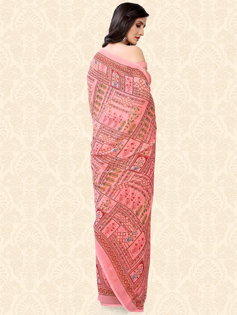 floral printed saree with blouse - 18217190 -  Standard Image - 1
