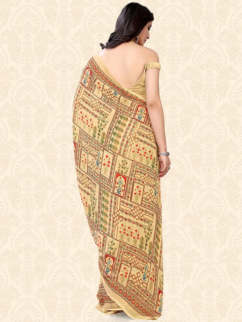 floral printed saree with blouse - 18217192 -  Standard Image - 1