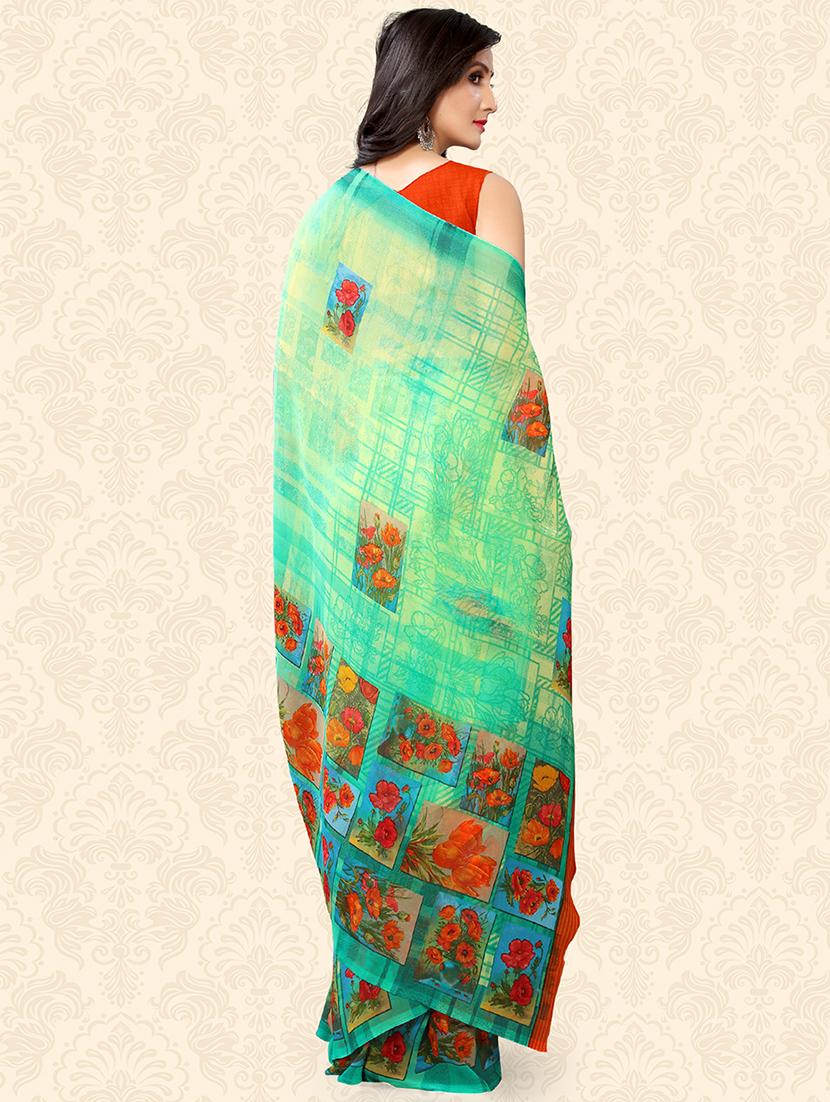floral printed saree with blouse - 18217200 -  Standard Image - 1