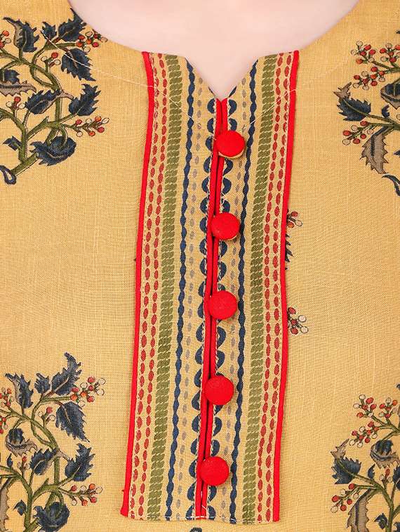 yellow rayon kurta pant set - 18217479 - Standard Image - 4