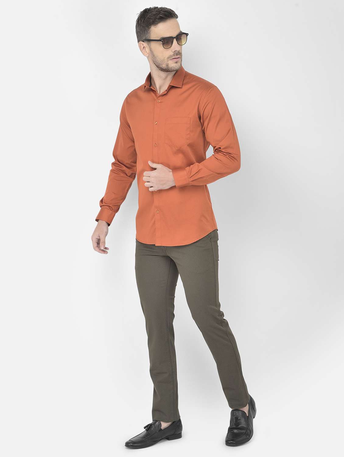 grey textured casual trouser - 18218809 -  Standard Image - 4