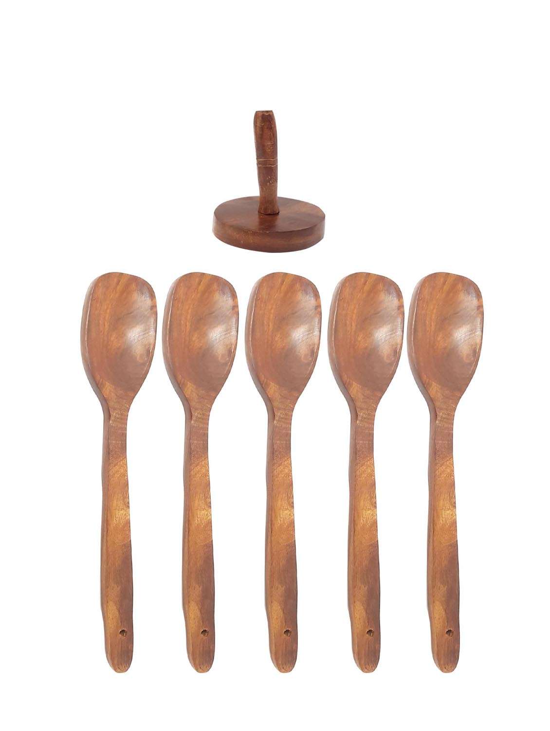 buzykart® wooden ladel set of 5 + 1 masher