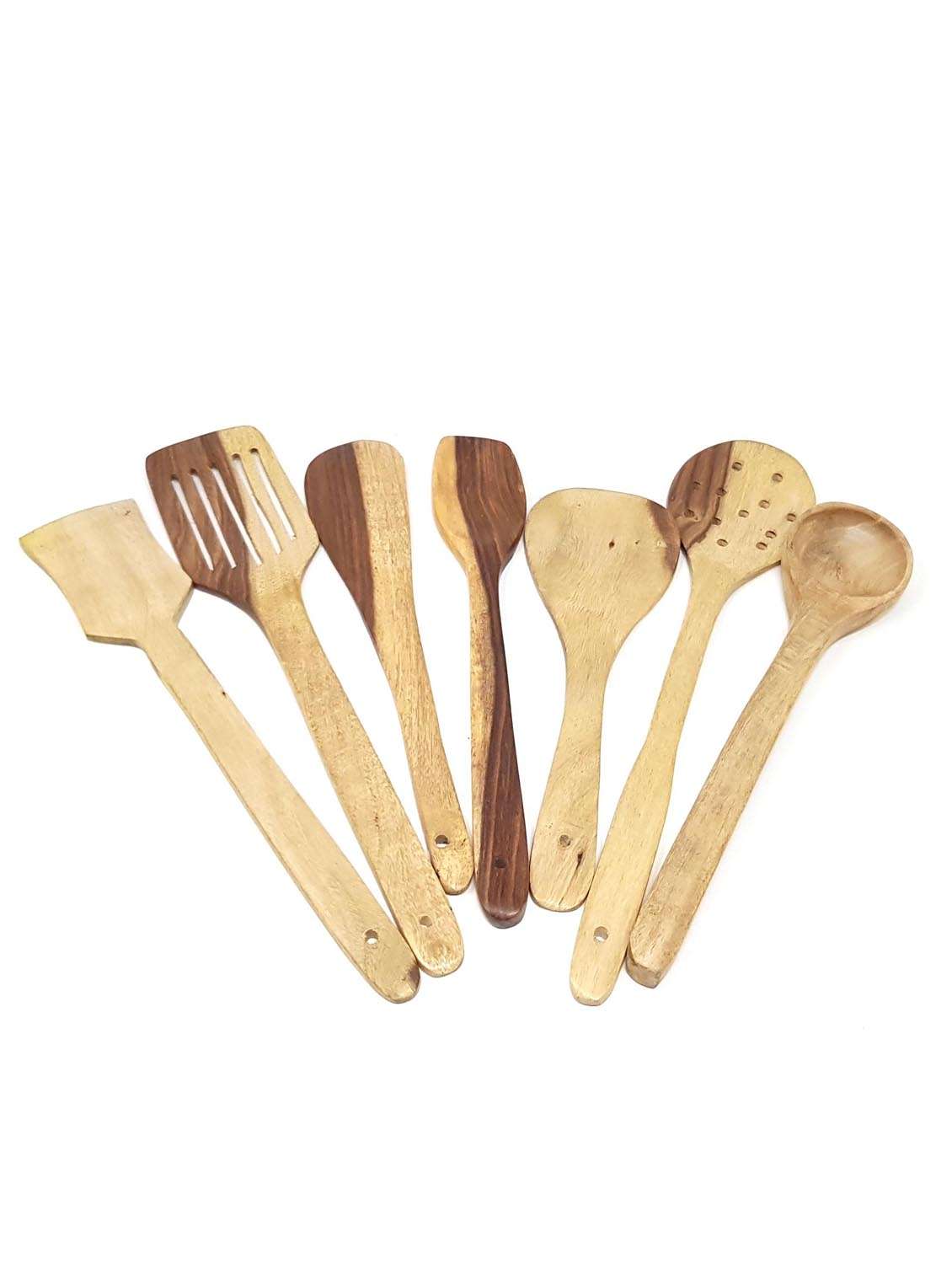  set of 7 pcs/wooden spatula & ladle set