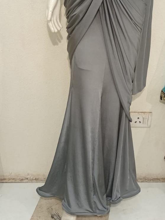 clip saree georgette grey color  - 18219220 -  Standard Image - 1