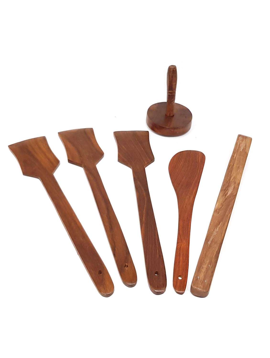 buzykart® brown wooden skimmer - 6 pieces