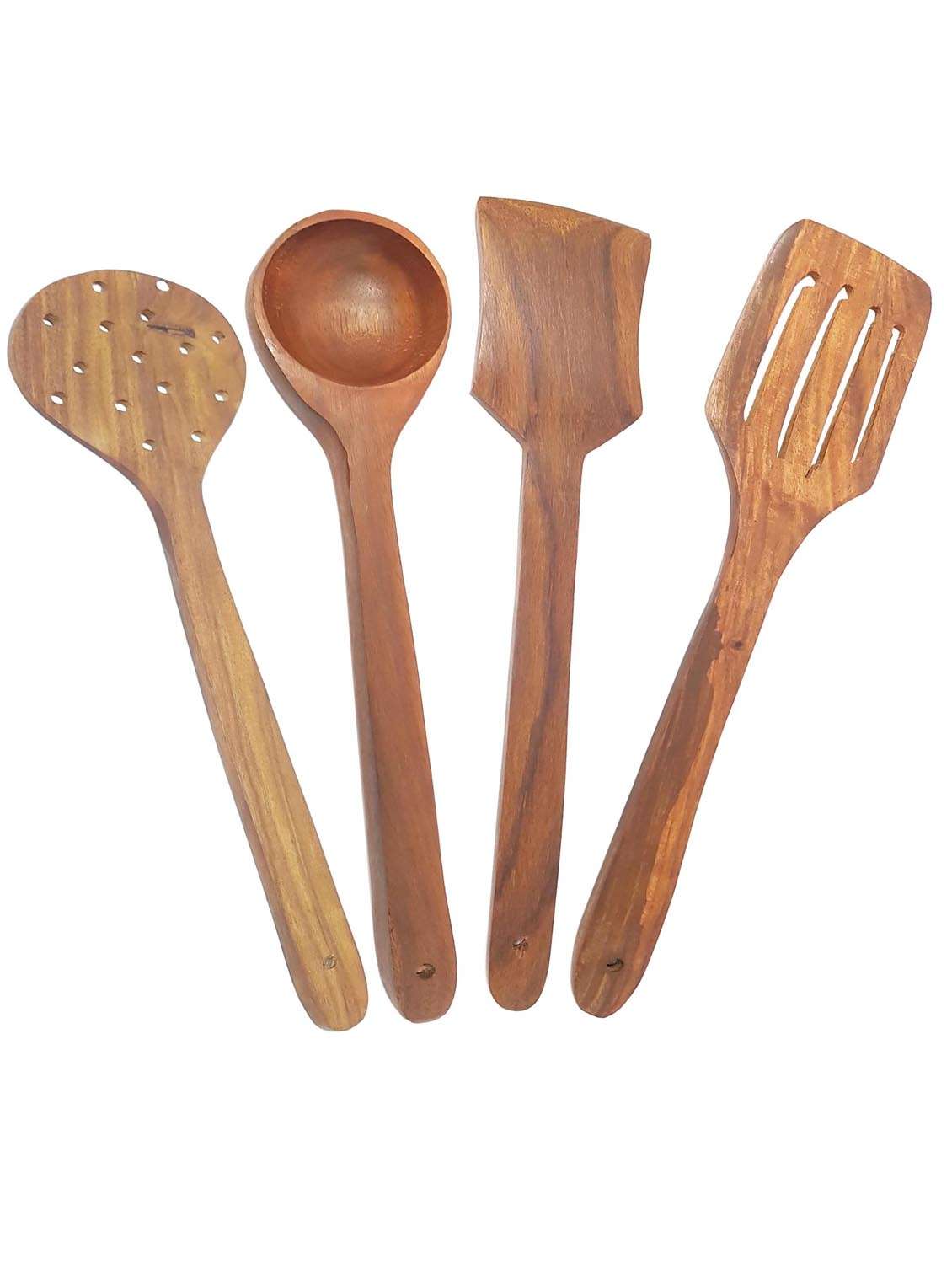 buzykart® antique wooden handmade cooking spoon set