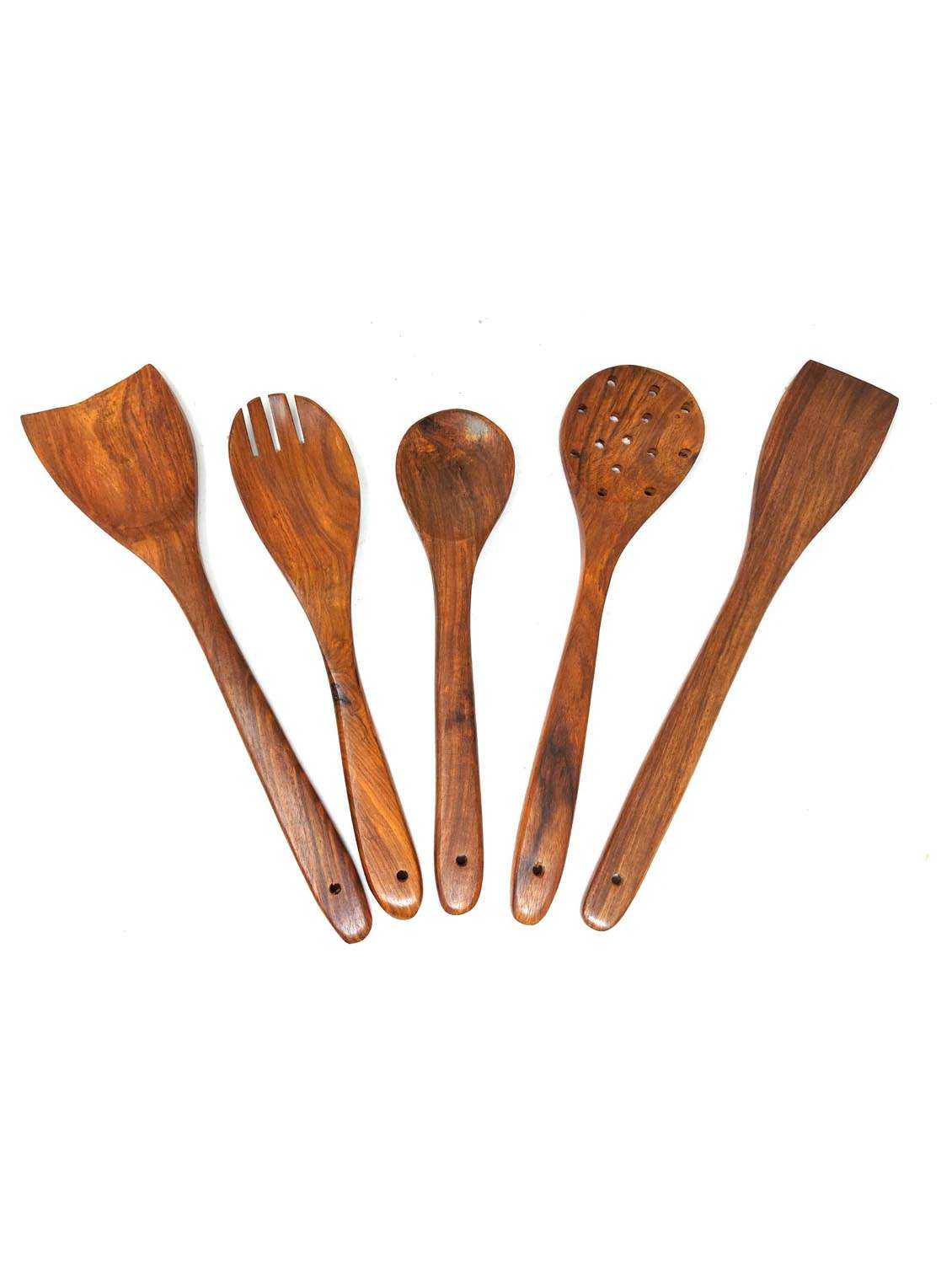 set of 5 wooden ladle set