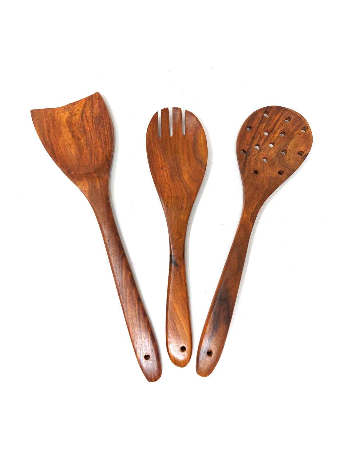 set of 3 wooden ladle set