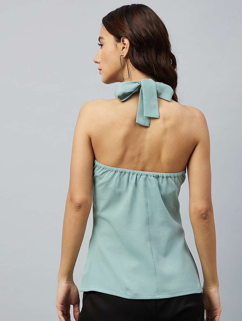 halter neck solid  top - 18219507 -  Standard Image - 4