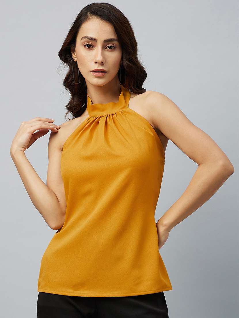 halter neck solid  top