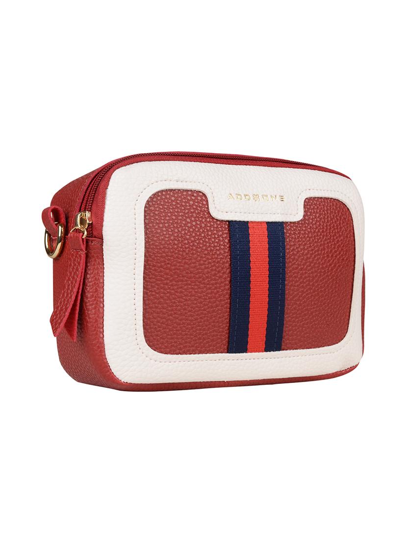 red leatherette (pu) sling bag - 18219515 - Standard Image - 4