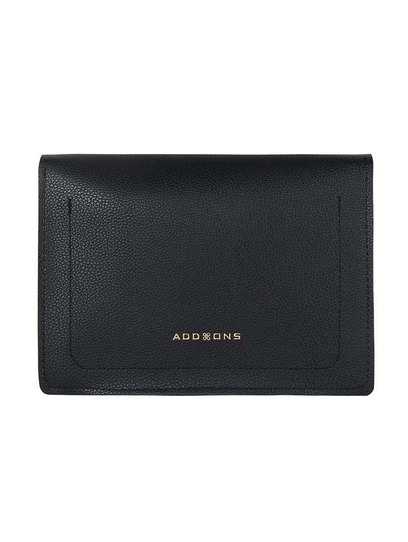 black solid structured sling bag - 18219519 -  Standard Image - 1