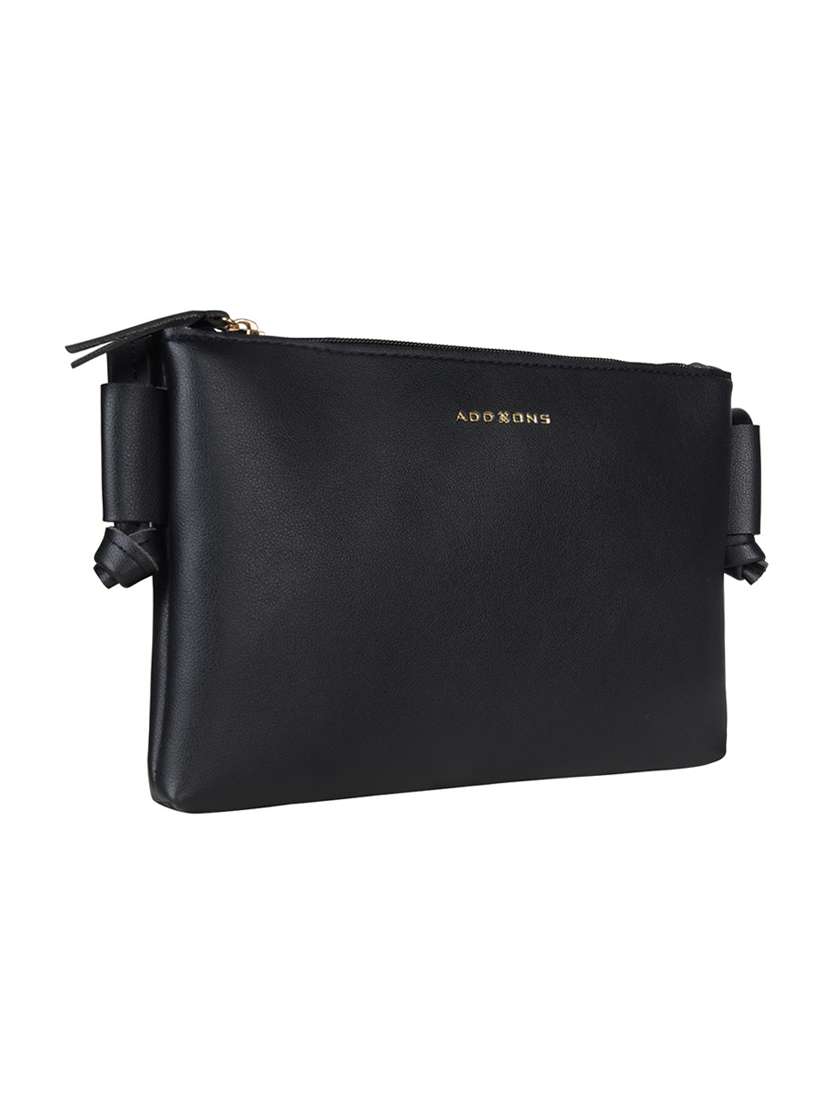 black solid regular sling bag - 18219523 -  Standard Image - 4