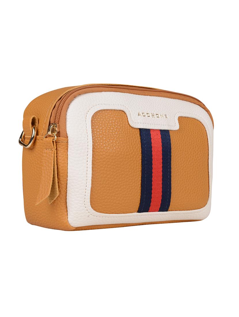 yellow leatherette (pu) sling bag - 18219526 - Standard Image - 4