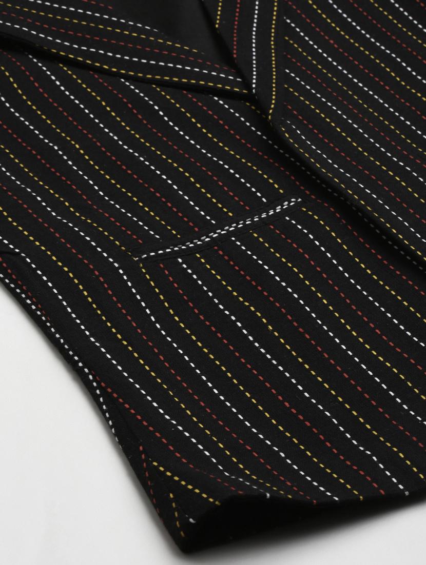 open-front lapel-collared kantha formal blazer - 18221305 - Standard Image - 4