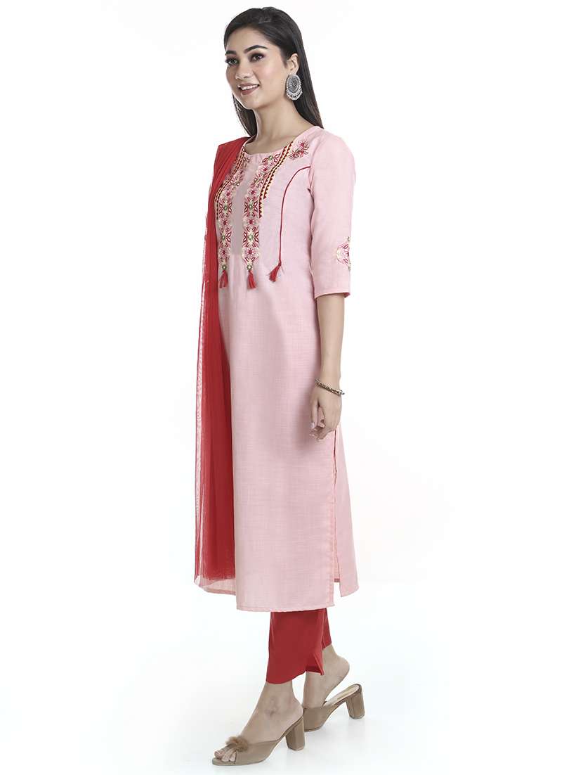 pink art silk kurta pant set - 18221367 - Standard Image - 1