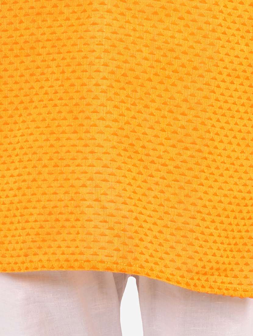 orange checked kurta set - 18221756 - Standard Image - 4
