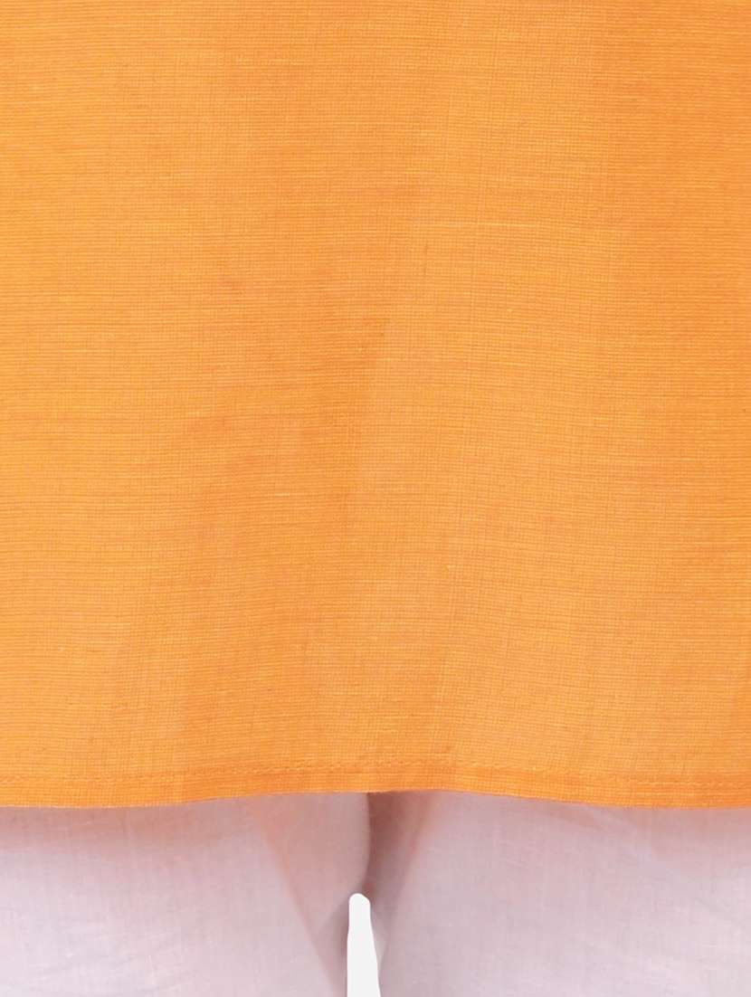 orange solid kurta set - 18221759 - Standard Image - 4