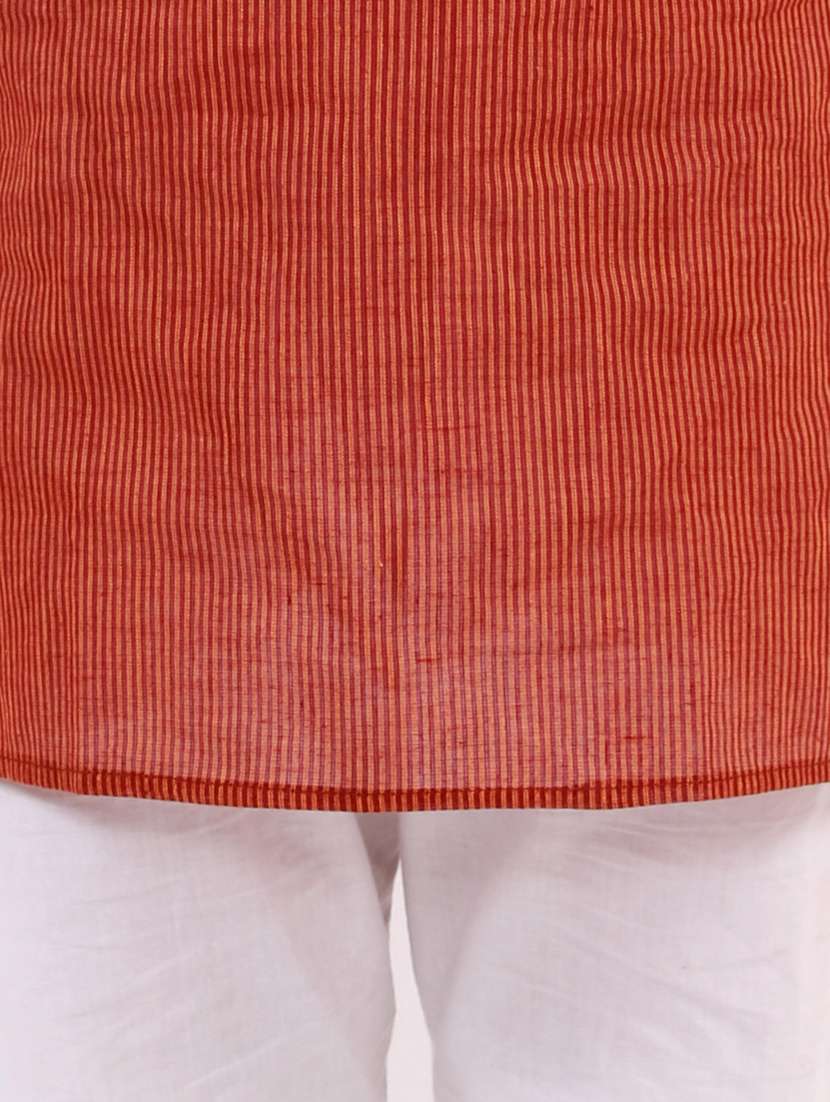 brown stripe kurta set - 18221763 -  Standard Image - 4