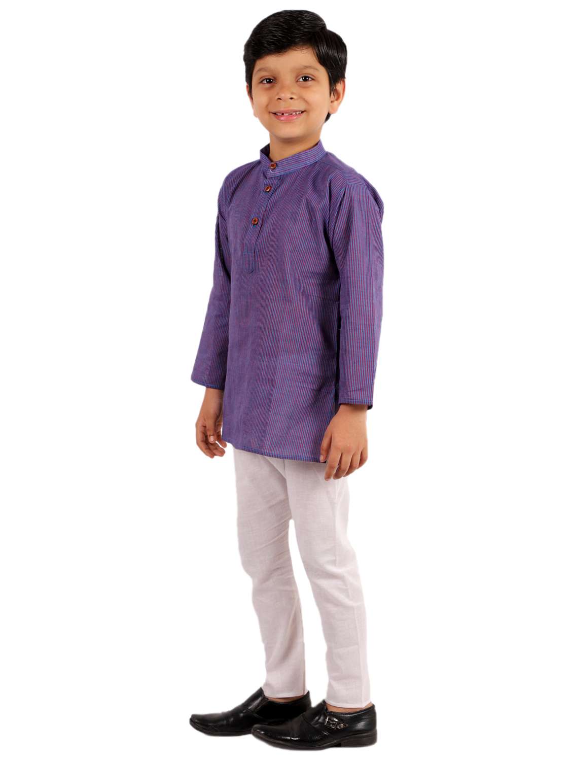 blue stripe kurta set - 18221765 -  Standard Image - 1