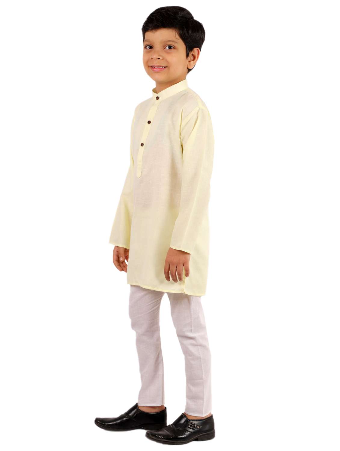 yellow solid kurta set - 18221775 -  Standard Image - 1