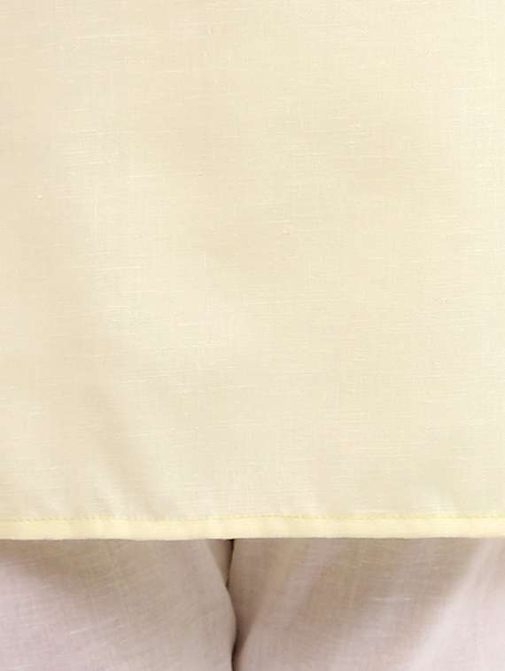 yellow solid kurta set - 18221775 -  Standard Image - 4