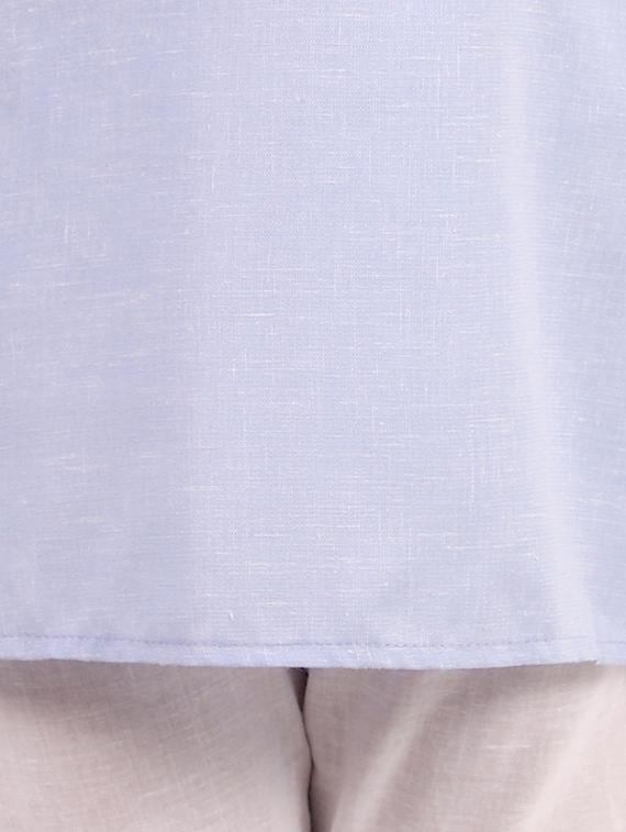 light blue solid kurta set - 18221778 - Standard Image - 4