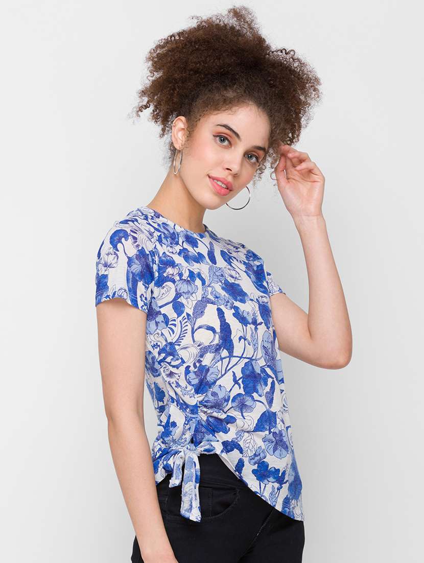 women's wrap crew neck top - 18224587 -  Standard Image - 1