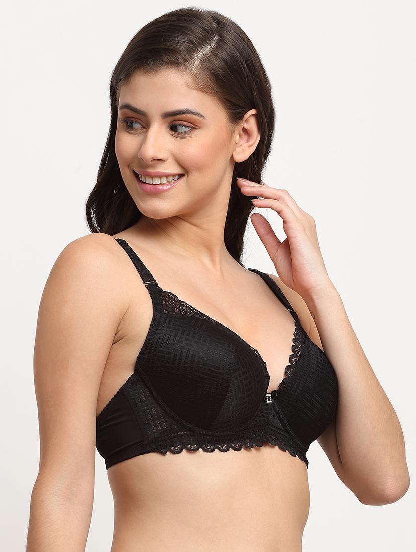black solid plunge bra - 18225075 - Standard Image - 1