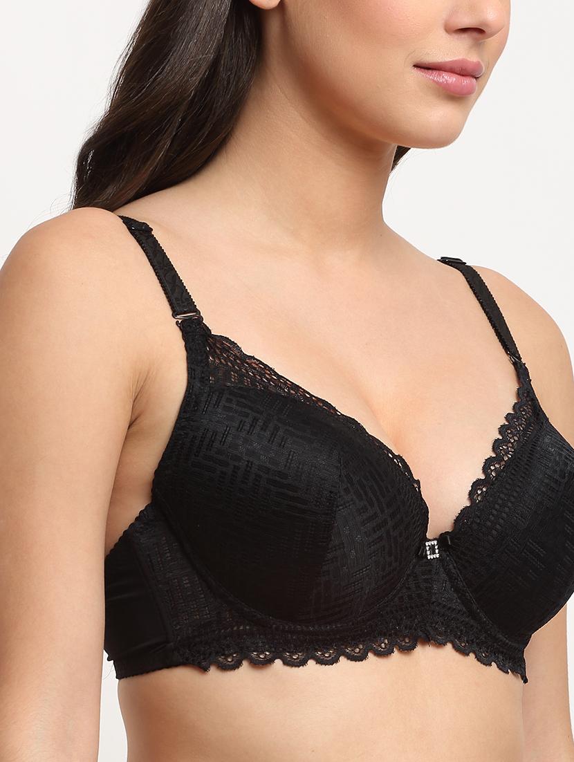 black solid plunge bra - 18225075 - Standard Image - 4