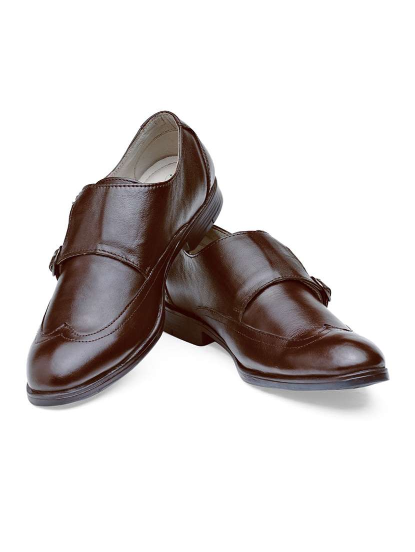 brown leather slip on formal shoes - 18225108 -  Standard Image - 1
