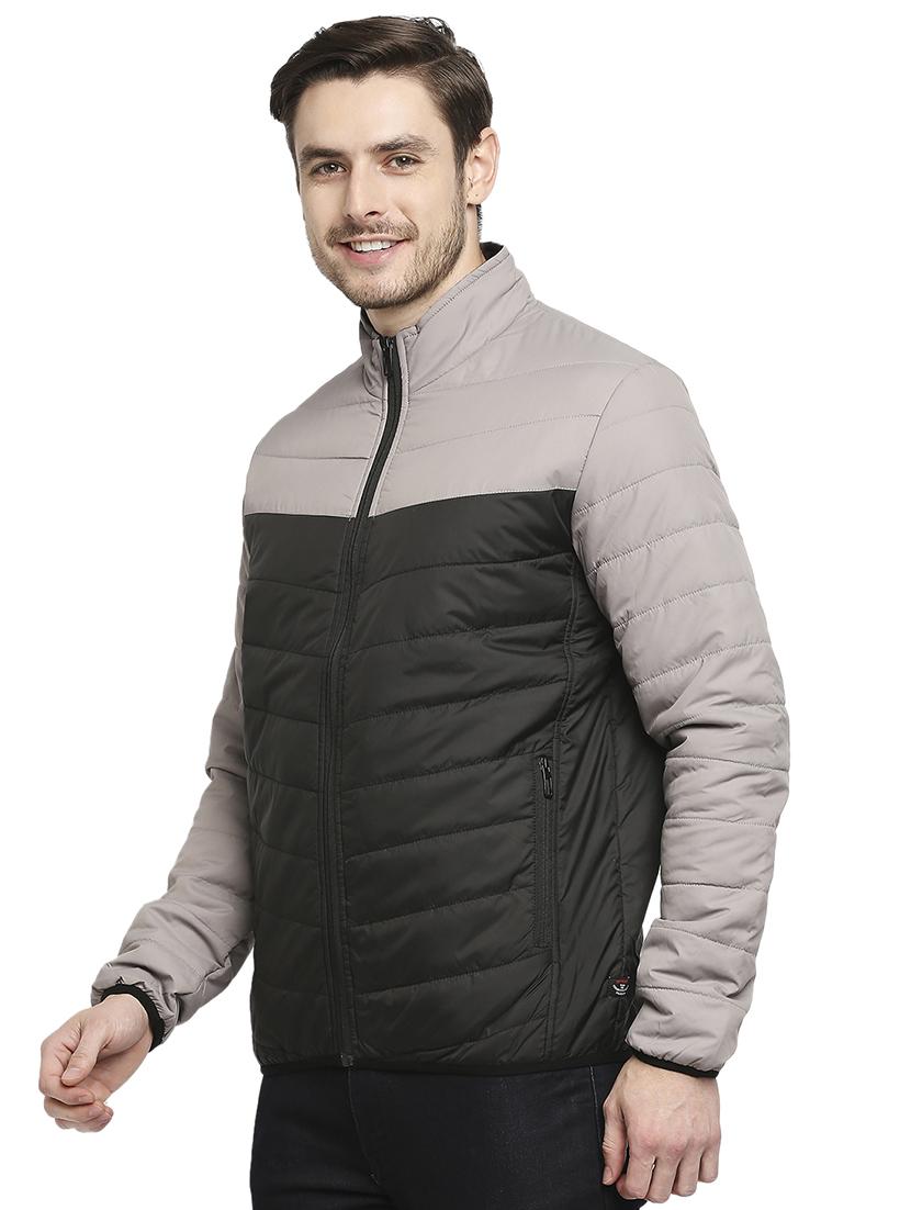 black color-blocked quilted jacket - 18225991 - Standard Image - 1