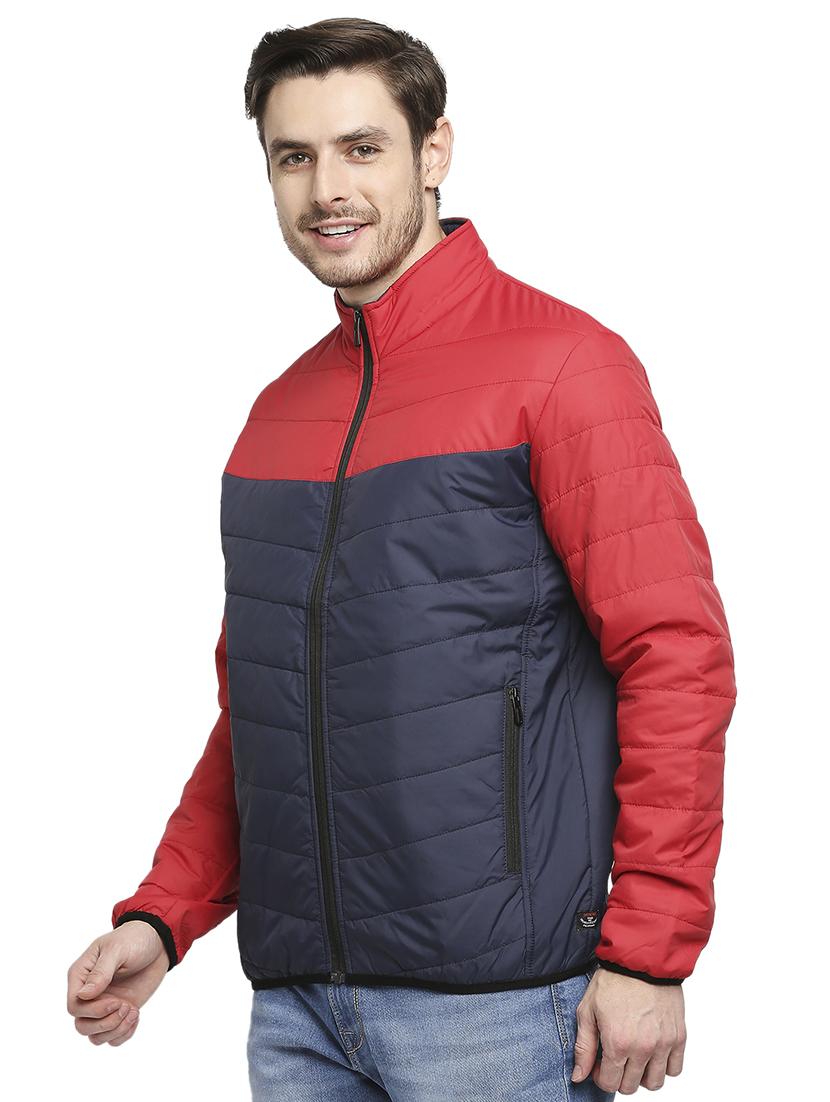 red color-blocked quilted jacket - 18225992 - Standard Image - 1