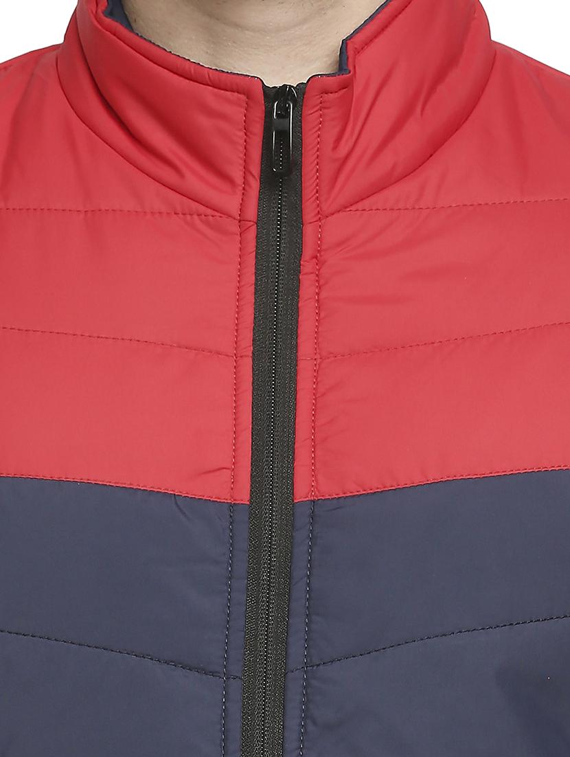 red color-blocked quilted jacket - 18225992 - Standard Image - 4