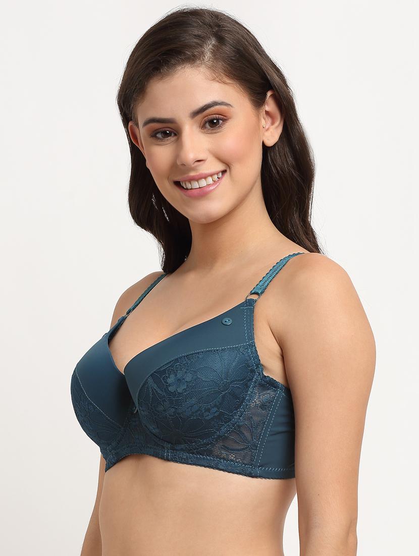 dark blue solid plunge bra - 18226335 -  Standard Image - 1