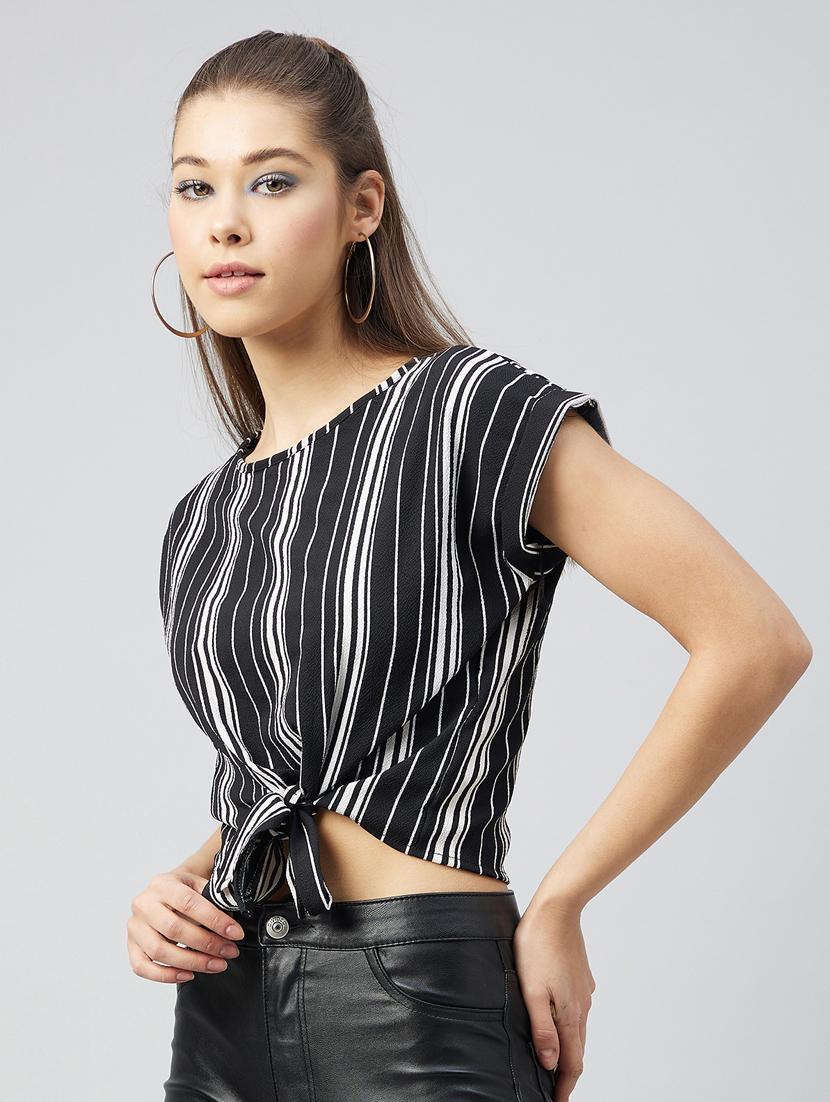 women's crop round neck top - 18226869 -  Standard Image - 1