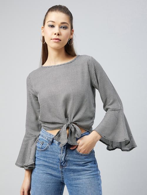 women's crop round neck top - 18226872 -  Standard Image - 0