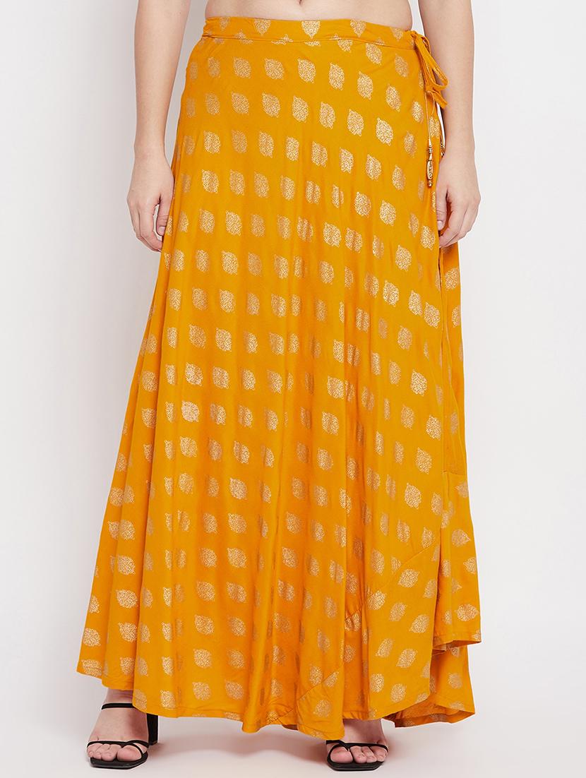 yellow printed flared skirt - 18227322 - Zoom Image - 0