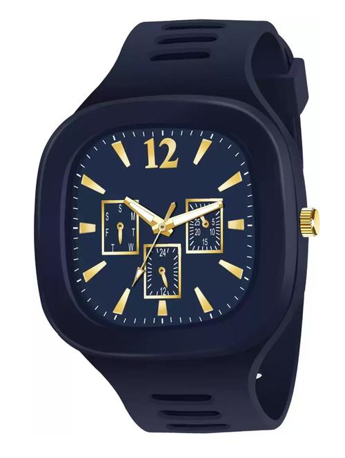 lorenz stylish square blue dial smooth silicon strap addi stylish designer analog watch- blue | mk-3098k - 18227662 -  Standard Image - 0