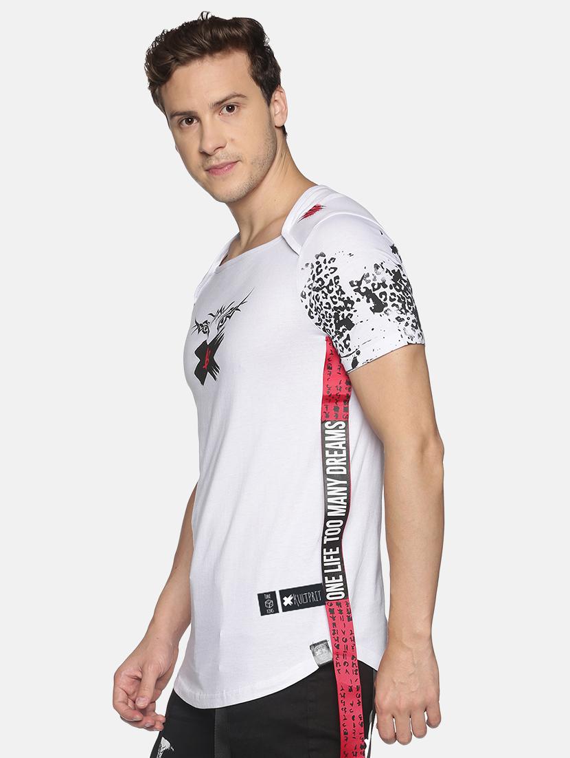 white printed t-shirt - 18228664 - Standard Image - 1
