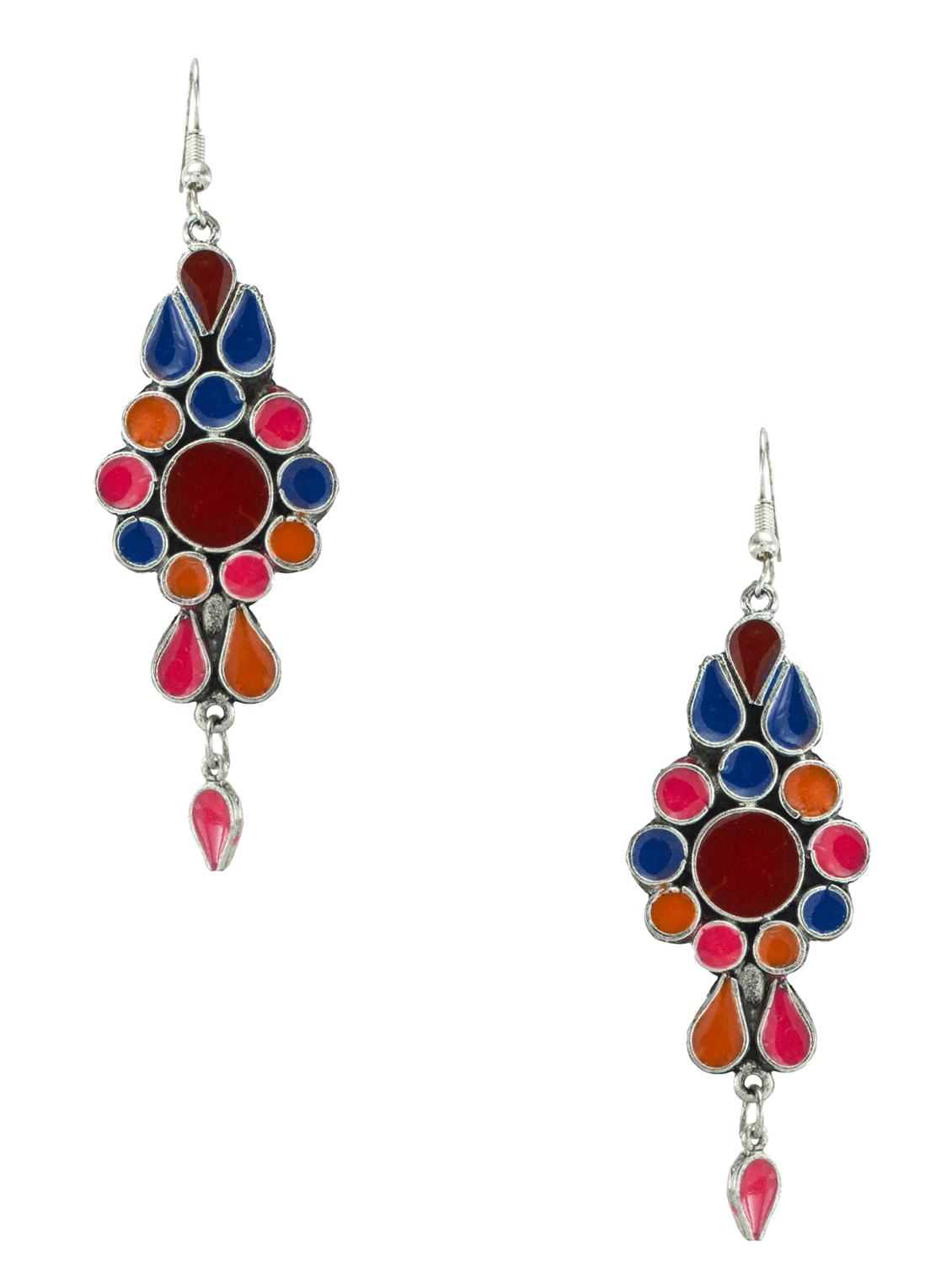silver metal drop earring - 18228827 - Standard Image - 1