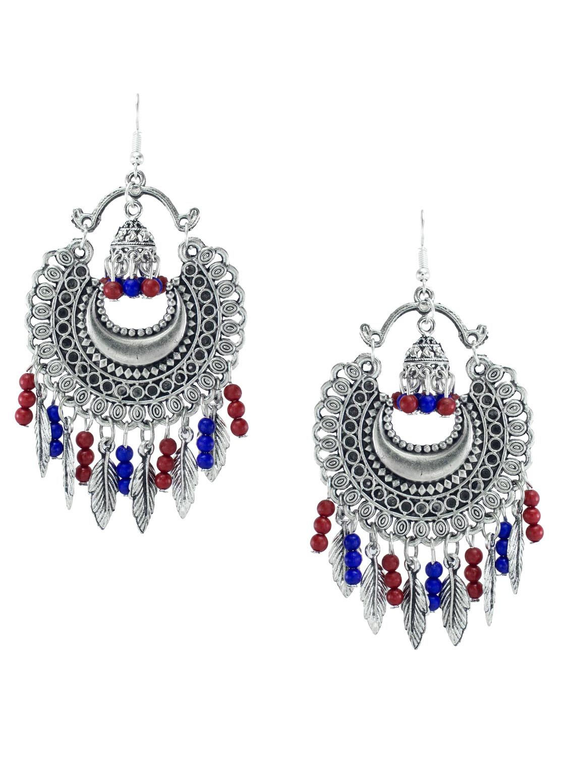 silver metal chandballi earring - 18228831 -  Standard Image - 1