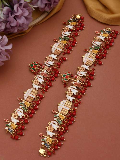 traditional bridal palki payal anklet - 18228979 -  Standard Image - 0