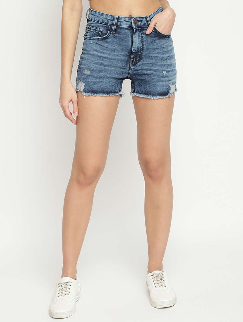 blue solid regular short