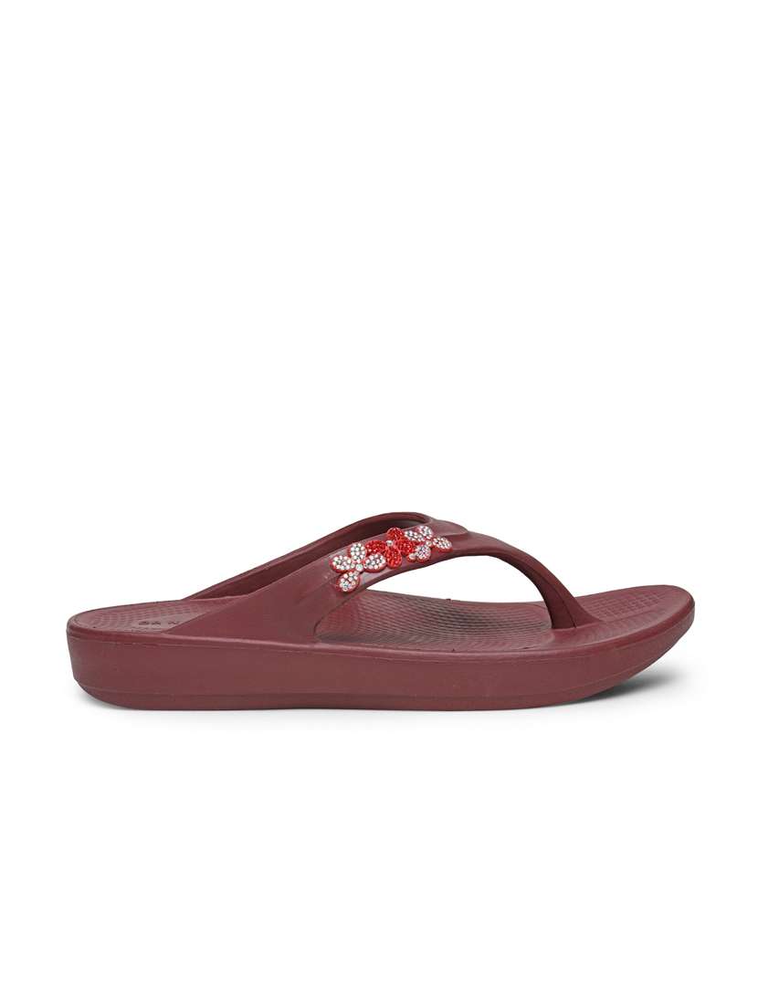 red pvc slippers flip flops - 18229259 -  Standard Image - 1