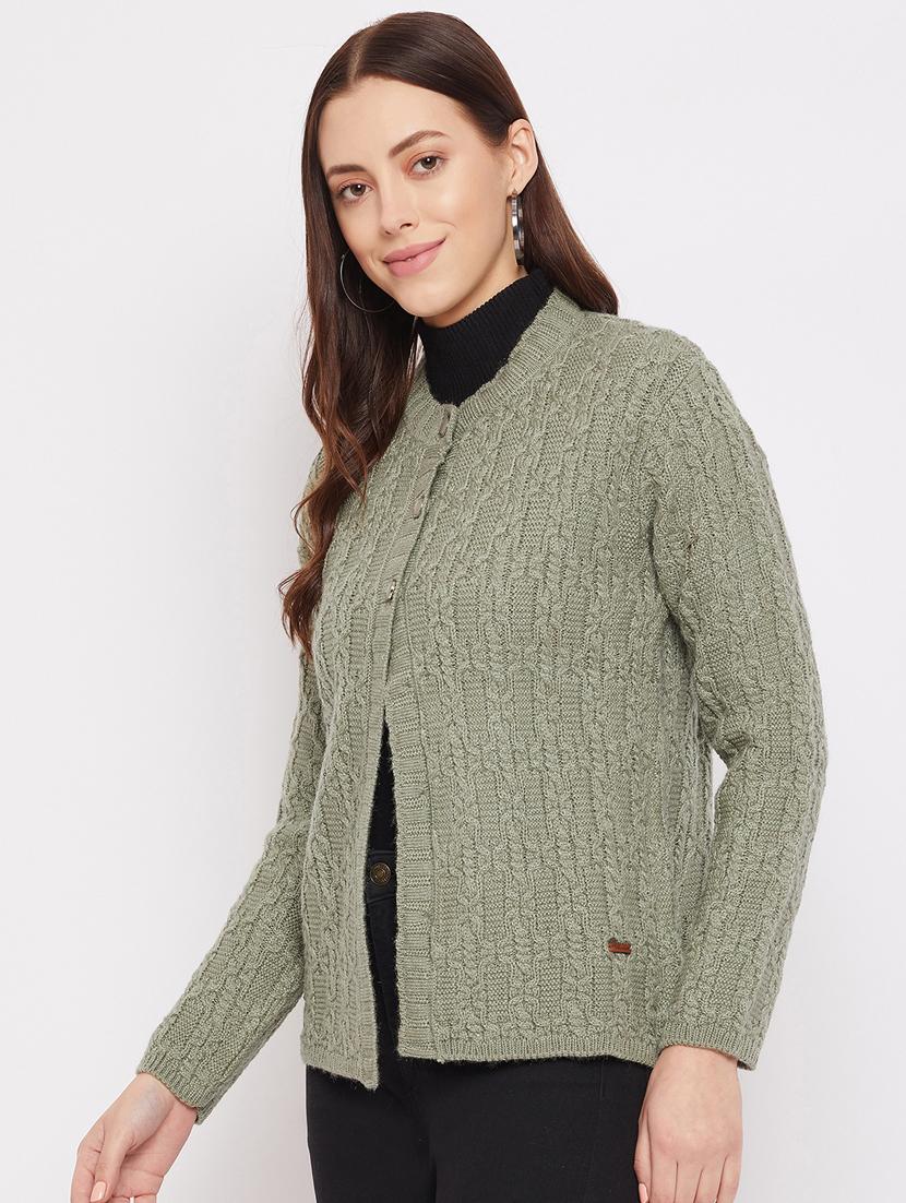 green solid cardigan - 18229834 - Standard Image - 1