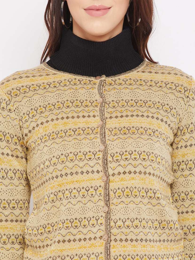 yellow printed cardigan - 18229843 - Standard Image - 4