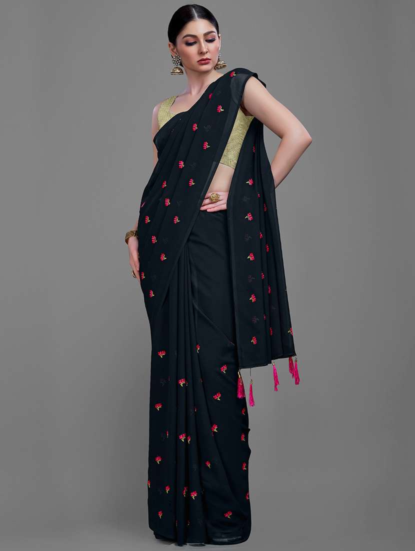 women's embroidered saree with blouse - 18229858 - Standard Image - 1