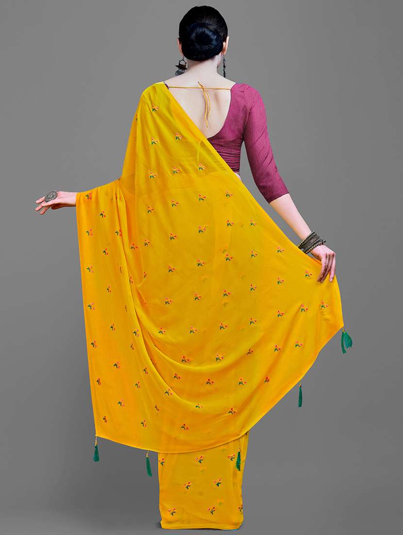 women's embroidered saree with blouse - 18229865 -  Standard Image - 4
