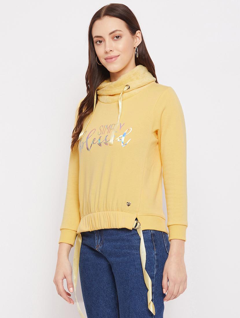 yellow printed regular sweatshirt - 18229878 - Standard Image - 1
